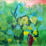 Painting titled "Herbes V" by Anne Maury, Original Artwork, Oil