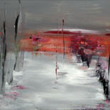 Malarstwo zatytułowany „Red sunrise” autorstwa Annette Van Casteren, Oryginalna praca, Akryl Zamontowany na Panel drewniany
