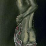Σχέδιο με τίτλο "Voile de nue" από Annick Terwagne, Pastelliste De La Fémin, Αυθεντικά έργα τέχνης