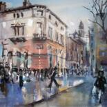 Painting titled "Manchester Street" by Anthony Barrow, Original Artwork, Watercolor