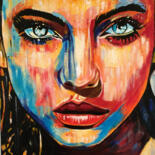Painting titled "Belle" by Antoine Liesens (A54 POP ART BV), Original Artwork, Acrylic Mounted on Wood Stretcher frame