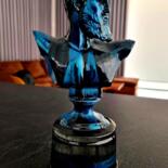 Sculpture titled "Zeus blue pearl" by Antoni Dragan, Original Artwork, Resin