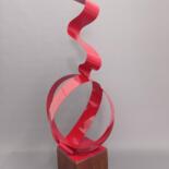 Escultura intitulada "Fita Equilíbrio Ver…" por Antonio Spinosa, Obras de arte originais, Metais