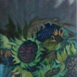 Painting titled "Tournesols dans vas…" by Anyck Alvarez Kerloch, Original Artwork, Acrylic