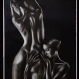 Pintura titulada ""Girls" обнаженные…" por Anzela Karpova, Obra de arte original, Carbón