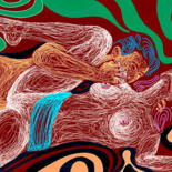 Peinture intitulée "line erotic 5" par Anzor Valetov, Œuvre d'art originale, Travail numérique 2D Monté sur Châssis en bois