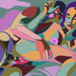 Картина под названием "spots erotic 21" - Anzor Valetov, Подлинное произведение искусства, Масло Установлен на Деревянная ра…
