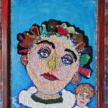 Textile Art titled "La coiffure , c'est…" by Apignat, Original Artwork