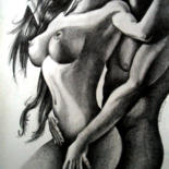 Drawing titled "PASSION AND PLEASURE" by Apostolos Gagastathis, Original Artwork, Pencil