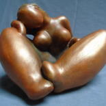 Sculpture intitulée "Femme assise pensiv…" par Marie Ruiz, Œuvre d'art originale, Terre cuite