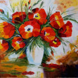 Painting titled "Coquelicots" by Arina Tcherem, Original Artwork, Oil