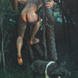 Pittura intitolato "Cinquante deux" da Armel Jullien, Opera d'arte originale, Olio Montato su Telaio per barella in legno