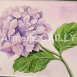 Painting titled "hortensias" by Armelle Cailly, Original Artwork