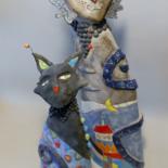 Sculpture intitulée "la p'tite chamille…" par Armelle Colombier, Œuvre d'art originale, Céramique