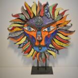 Sculpture intitulée "Le Roi Lion" par Armelle Colombier, Œuvre d'art originale, Céramique