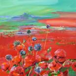 Painting titled "Poppy field" by Armen Ghazayran (Nem), Original Artwork, Acrylic