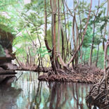 "Mangrove en Baie de…" başlıklı Tablo Arnaud Feuga tarafından, Orijinal sanat, Petrol Ahşap Sedye çerçevesi üzerine monte ed…