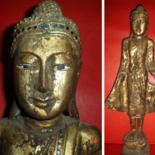 Ambacht getiteld "GOLDEN BUDDHA" door Art Deco Chiangmai Thailand Odyaiphsaal Etch, Origineel Kunstwerk
