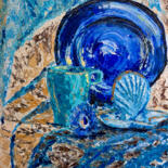 Malerei mit dem Titel "Blue still life" von Olga Smirnova, Original-Kunstwerk, Öl