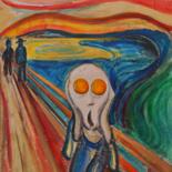 Peinture intitulée "Le cri de l'oeuf au…" par Sebastien Devore (Art-bracadabrac), Œuvre d'art originale, Acrylique Monté sur…