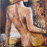 Schilderij getiteld "Serie Nudity. #Sens…" door Artem Usá, Origineel Kunstwerk, Acryl Gemonteerd op Frame voor houten branca…