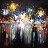 Pittura intitolato "Luci sotto la piogg…" da Luigi Torre, Opera d'arte originale