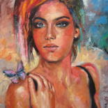 Painting titled "Color Muse - Photo…" by Gheorghe Iergucz, Original Artwork, Oil