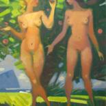 Pintura titulada "Адам и Ева" por Valentina Grigoreva, Obra de arte original, Oleo Montado en Bastidor de camilla de madera