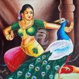 Painting titled "RHYTHMS OF TRADITION" by Ragunath Venkatraman, Original Artwork, Oil