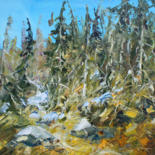 Peinture intitulée "The last snow.  40x…" par Valeriy Ushkov, Œuvre d'art originale, Huile