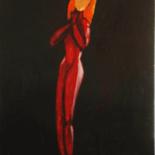 Painting titled "The red figure" by Vugar Muradov, Original Artwork