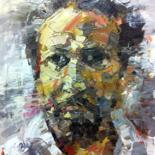 Painting titled "portrait painting-n…" by Masri, Original Artwork, Oil Mounted on Wood Stretcher frame