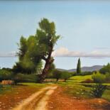 Pittura intitolato "Landscape by Road" da Atanas Marinchesky, Opera d'arte originale, Olio Montato su Telaio per barella in…