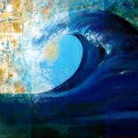 Painting titled "Surf à venir" by Ruo, Original Artwork