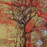 Dessin intitulée "Autumn tree, Leonar…" par Atelier N N . Art Store By Nat, Œuvre d'art originale, Acrylique