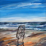 绘画 标题为“Chaise sur la plage” 由Atelier N N . Art Store By Nat, 原创艺术品, 丙烯