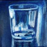 Painting titled "Verre d'eau 98" by Atelier N N . Art Store By Nat, Original Artwork, Oil