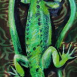 Peinture intitulée "Lézard" par Atelier N N . Art Store By Nat, Œuvre d'art originale, Acrylique