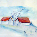 Painting titled "lumière d'hiver" by Atelier Des Couleurs, Original Artwork, Watercolor