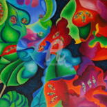 Painting titled "anemone végétale" by Audrey Ressejac-Duparc, Original Artwork, Pastel