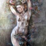 Painting titled "AMETHYSTE" by Aurore Lephilipponnat, Original Artwork, Acrylic