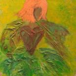 Peinture intitulée "Femme en vert" par Ayla, Œuvre d'art originale