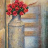 Painting titled "Bouquet d'antan - O…" by Azucena, Original Artwork, Acrylic Mounted on Wood Stretcher frame