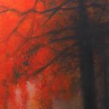 Painting titled "Sous bois d'automne" by B. Alexis, Original Artwork, Oil