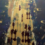 Painting titled "Vertical Street 1" by Zsombor Barakonyi, Original Artwork, Acrylic