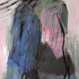 Malerei mit dem Titel "Mädchen im Wind" von Barbara Kroll, Original-Kunstwerk, Acryl