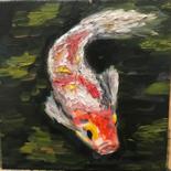 Картина под названием "Рыба" - Варвара Афонасьева, Подлинное произведение искусства, Масло