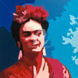 Pintura intitulada "Frida Kahlo" por Adri Barbieux, Obras de arte originais, Acrílico Montado em Painel de madeira