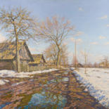 Painting titled "Spring. Countryside…" by Igor Barkhatkov, Original Artwork, Oil