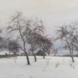 Painting titled "Winter Garden" by Igor Barkhatkov, Original Artwork, Oil